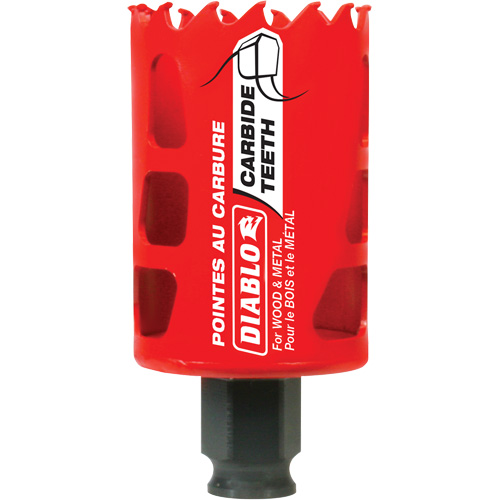 Scie cloche pour bois et m&eacute;tal, 1-3/4", Profondeur de la coupe 2-3/8", Carbure Duraquip Inc