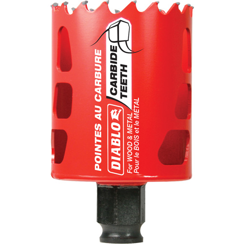 Scie cloche pour bois et m&eacute;tal, 2", Profondeur de la coupe 2-3/8", Carbure Duraquip Inc