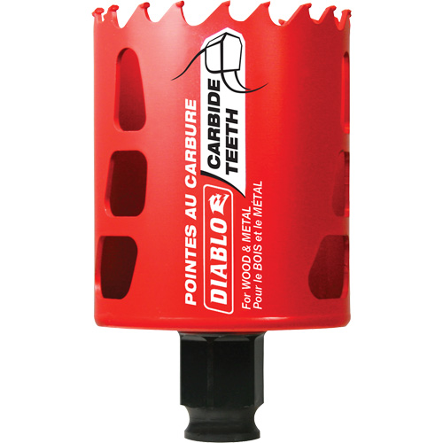 Scie cloche pour bois et m&eacute;tal, 2-1/4", Profondeur de la coupe 2-3/8", Carbure Duraquip Inc