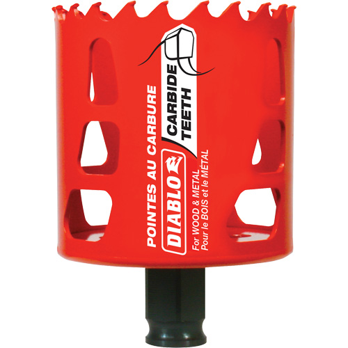 Scie cloche pour bois et m&eacute;tal, 2-1/2", Profondeur de la coupe 2-3/8", Carbure Duraquip Inc