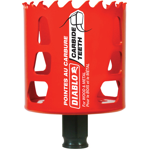 Scie cloche pour bois et m&eacute;tal, 2-9/16", Profondeur de la coupe 2-3/8", Carbure Duraquip Inc