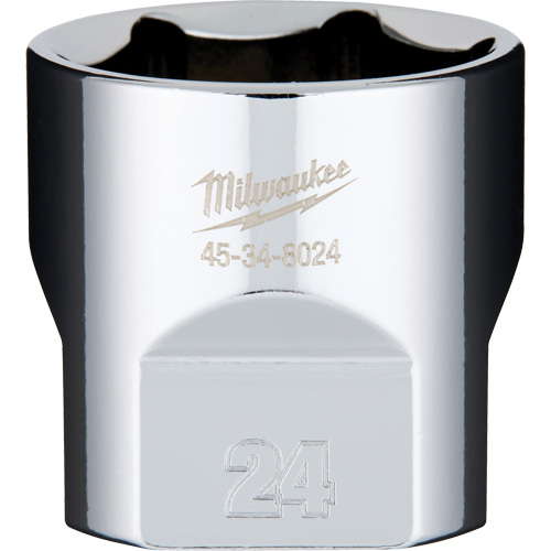 Douille m&eacute;trique avec c&ocirc;t&eacute;s Four Flats, 24 mm, Prise 3/8", 6 pans Duraquip Inc