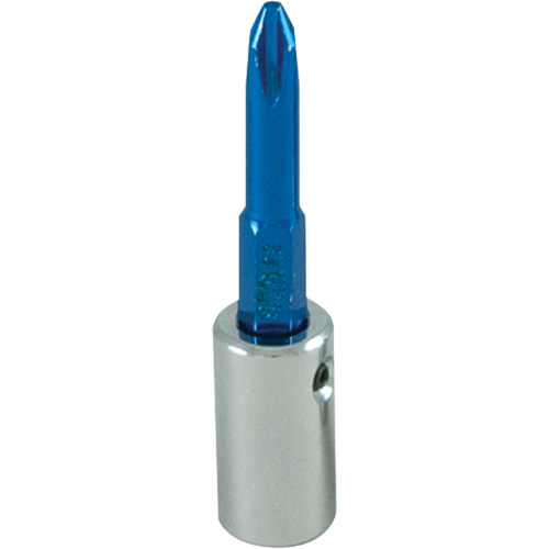 Douille tournevis &agrave; embout bleu, Phillips, #2, Prise 1/4" Duraquip Inc