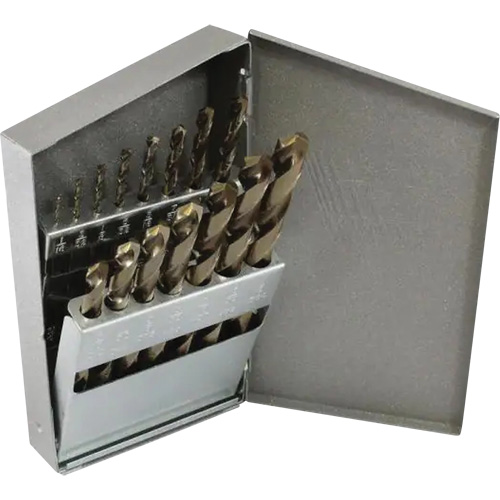Triumph&reg; MRO Plus&reg; Jobber Length Drill Bit Set, 15 Pieces, High Speed Steel Duraquip Inc
