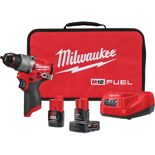 Ensemble perceuse/visseuse M12 Fuel, Lithium-ion, 12 V, Mandrin 1/2", Couple 400 lb-po Duraquip Inc