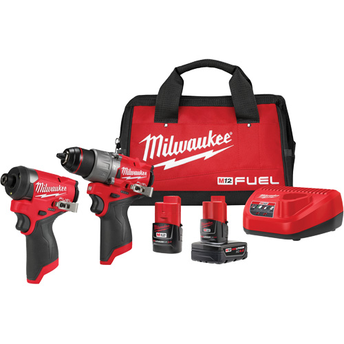 M12 FUEL 1/2" Drill Driver & 1/4" Hex Impact Driver Combo Kit, Lithium-Ion, 12 V Duraquip Inc