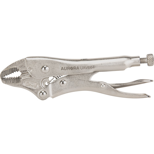 Locking Pliers with Wire Cutter, 5" Length, Curved Jaw Duraquip Inc
