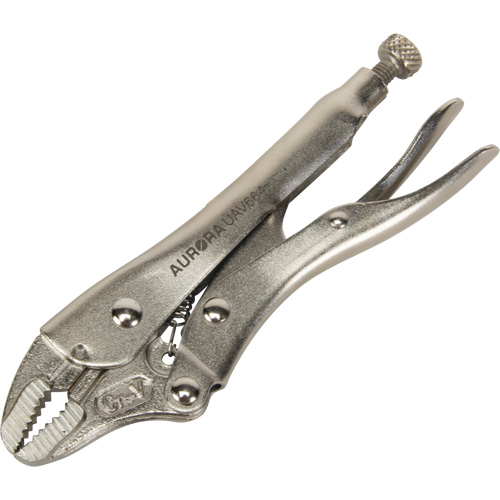 Locking Pliers with Wire Cutter, 5" Length, Curved Jaw Duraquip Inc