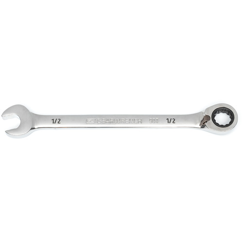 90-Tooth Reversible Ratcheting Wrench, 12 Point, 1/2", Chrome/Polished Finish Duraquip Inc