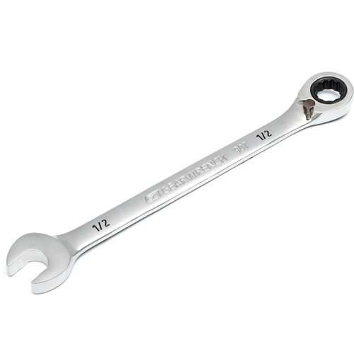 90-Tooth Reversible Ratcheting Wrench, 12 Point, 1/2", Chrome/Polished Finish Duraquip Inc