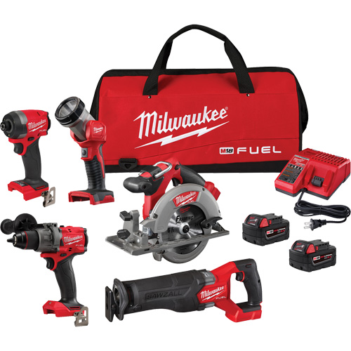 M18 Fuel 5-Tool Combo Kit, Lithium-Ion, 18 V Duraquip Inc