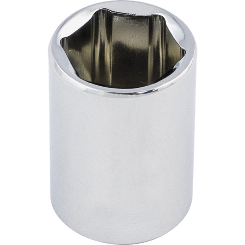 Douille chrom&eacute;e ordinaire, 1/2", Prise 3/8", 6 pans Duraquip Inc