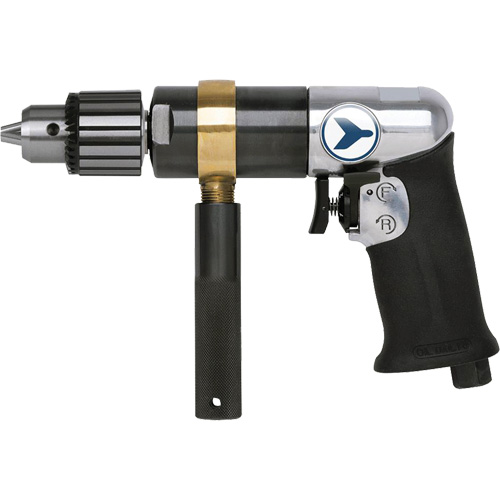 AD12VSRK Variable Speed Air Drill, 6 CFM, 1/4" NPT, 82 dBA, 1/2" Chuck, Keyed Duraquip Inc