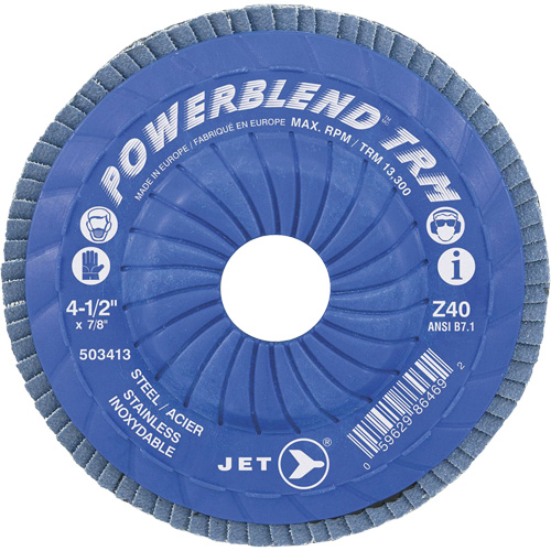 Disque &agrave; feuillets PowerBlend ajustable, 5" x 7/8", Type 29, Grain Z40, Alumine de zirconium Duraquip Inc