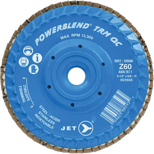 Disque &agrave; feuillets PowerBlend TRM QC ajustable, 4-1/2" x 5/8"-11, Type 27, Grain Z60, Alumine de zirconium Duraquip Inc