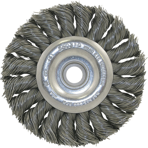 3K114 Unthreaded Knot Twisted Wire Wheel, 3-1/4" Dia., 0.014" Fill, 3/8"-1/2 Arbor Duraquip Inc