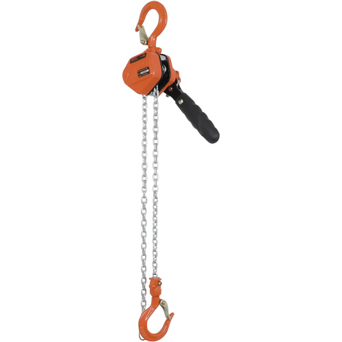 KLP-25-5 KLP Series Lever Chain Hoists, 5' Lift, 500 lbs. (0.25 tons) Capacity, Steel Chain Duraquip Inc