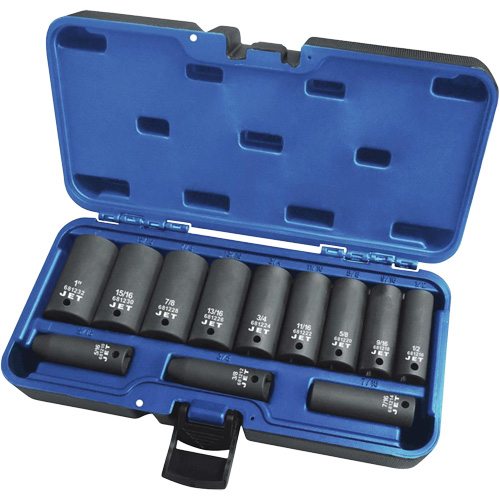 PS1238D Jeux - douilles, 12 Mcx, Chocs, Prise de 3/8", Profond Duraquip Inc