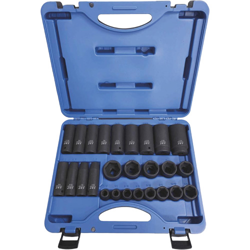PS2612SD Jeux de douilles - r&eacute;guli&egrave;res, 26 Mcx, Chocs, Prise de 1/2" Duraquip Inc