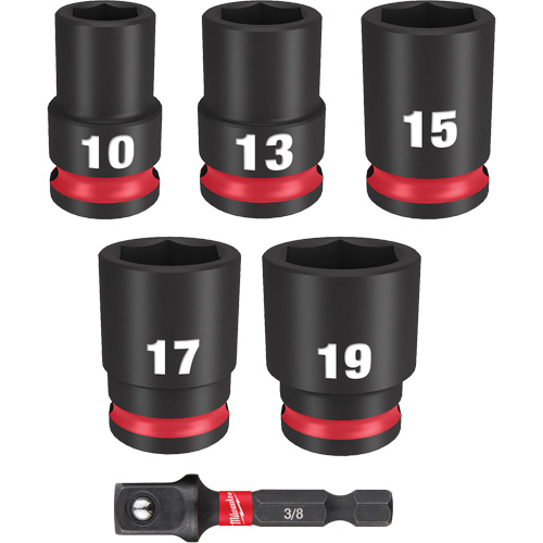Jeu de douilles m&eacute;triques &agrave; 6 pans Shockwave Impact Duty, 6 Mcx, Chocs, Prise de 3/8" Duraquip Inc