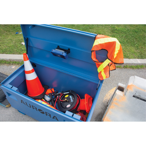 Jobsite Tool Box, 60" x 24" x 27-1/2", Steel, Blue Duraquip Inc