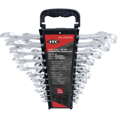 ICW-22SM Wrench Set, Combination, 22 Pieces, Imperial and Metric Duraquip Inc