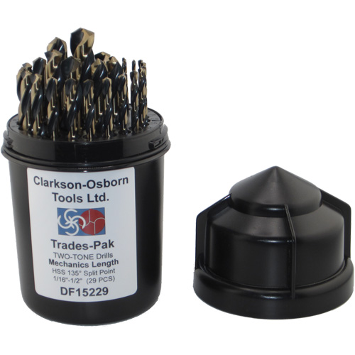 Two-Tone 29-Piece Mechanic's Drill Set, High Speed Steel Duraquip Inc