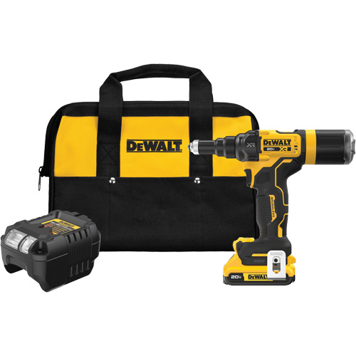 Ensemble d'outil &agrave; riveter sans fil et sans balai 3/16" XR Duraquip Inc