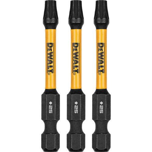 3-Piece FLEXTORQ&reg; Impact Screwdriving Bits, Torx, T-25, 1/4" Drive Duraquip Inc
