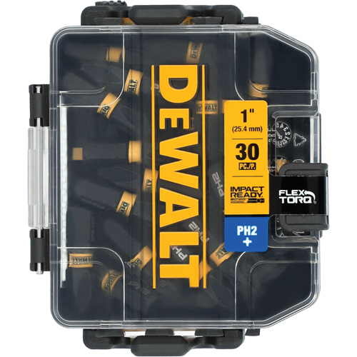 30-Piece FLEXTORQ&reg; Impact Driver Bit Set, Phillips, #2, 1/4" Drive Duraquip Inc