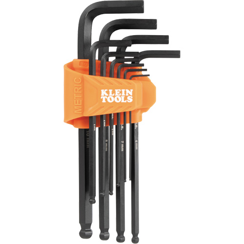 L-Style Long Ball-End Hex Key Set, 10 Pcs., Metric Duraquip Inc