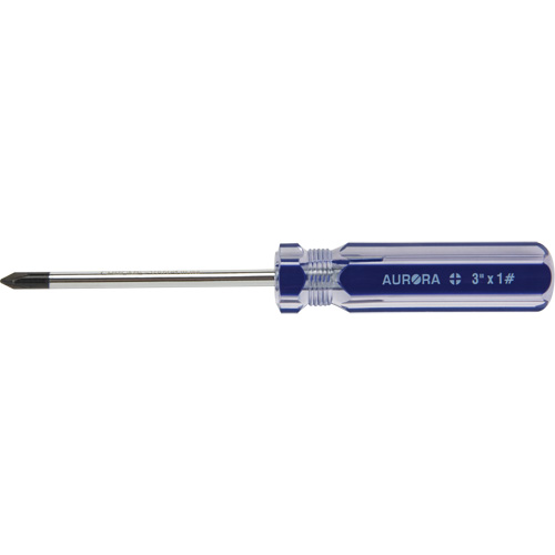 Blue Transparent Striped Philips Screwdriver, #1, Plastic Handle Duraquip Inc