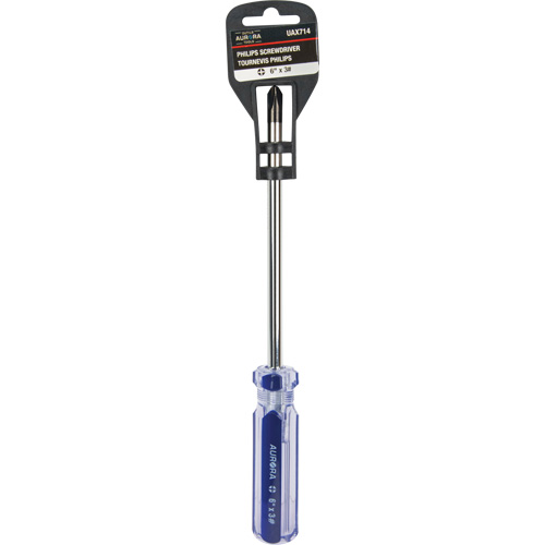 Blue Transparent Striped Philips Screwdriver, #3, Plastic Handle Duraquip Inc