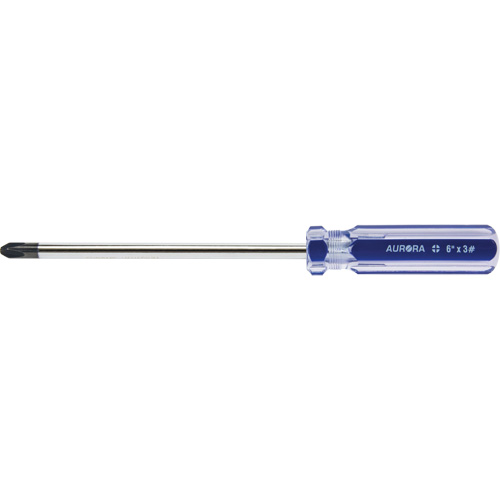 Blue Transparent Striped Philips Screwdriver, #3, Plastic Handle Duraquip Inc