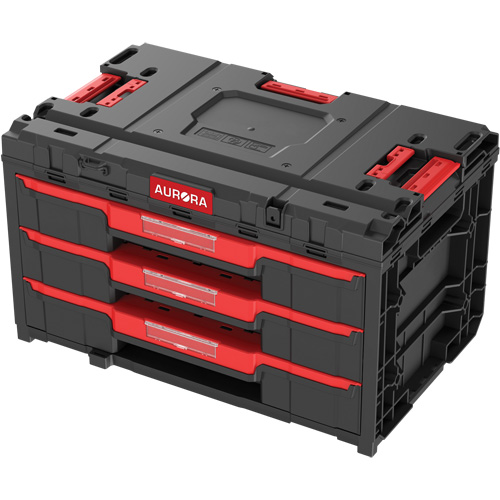 Arx&reg; 3-Drawer Toolbox, 23-1/10" x 15" x 13-2/5", Black Duraquip Inc