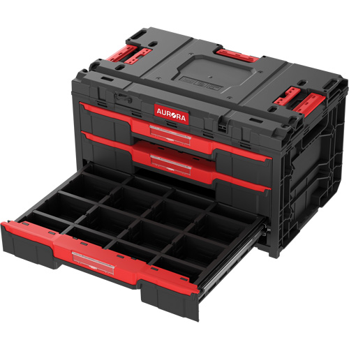 Arx&reg; 3-Drawer Toolbox, 23-1/10" x 15" x 13-2/5", Black Duraquip Inc