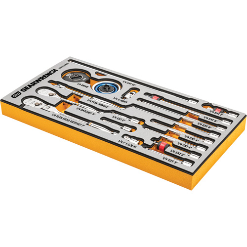 Jeu d'outils pour maître m&eacute;canicien MEGAMOD dans des plateaux en mousse modulaire de premi&egrave;re qualit&eacute; avec rangement d'outils, 1268 morcea Duraquip Inc