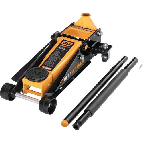 Heavy-Duty Floor Jack, 3 Ton(s) Capacity, 5-1/4" Lowered, 18-1/4" Raised, Manual Hydraulic Duraquip Inc