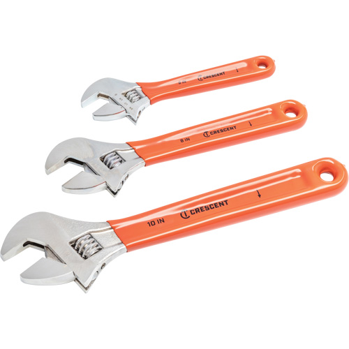 Cushion Grip Wrench Set, Adjustable, 3 Pieces Duraquip Inc