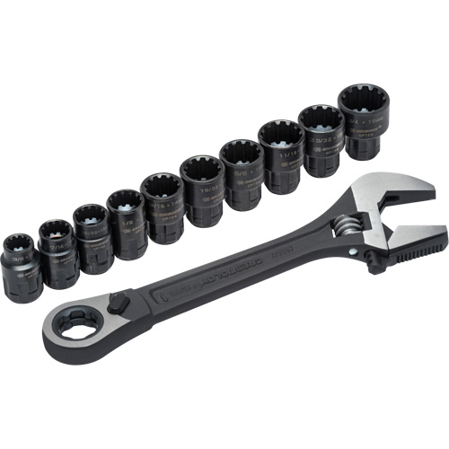 Ensemble de cannelure & cl&eacute; ajustable Pass-Thru X6 11 mcx, 13" lo, la max. 2-27/50", Phosphate noir Duraquip Inc