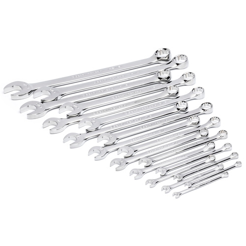 Jeu de cl&eacute;s mixtes SAE et longues &agrave; 12 pans dans un plateau de rangement en mousse, Ouverte, 19 morceaux, Imp&eacute;rial Duraquip Inc