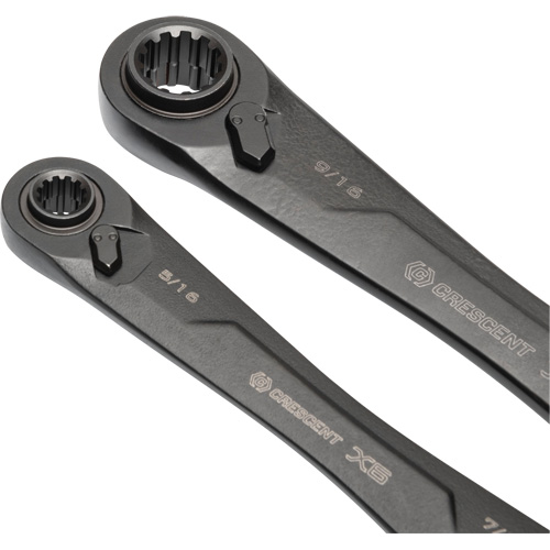 X6 4-in-1 Black Oxide Spline Ratcheting SAE Wrench Set, 2 Pieces, Imperial Duraquip Inc