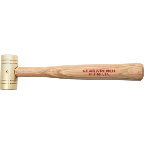 Marteau en laiton avec manche en noyer, Poids de la t&ecirc;te 1 lb, 11" lo Duraquip Inc
