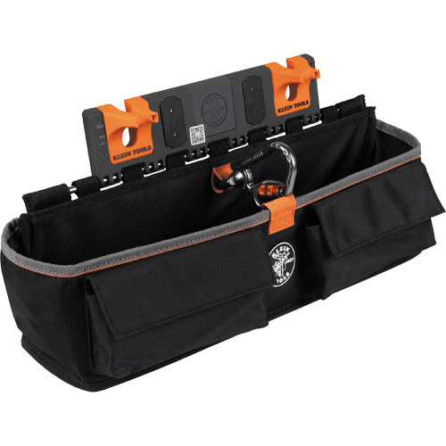 Module pour grande poche avec crochet en S Bucket Work Centre, Nylon, 3 pochettes, Noir/Orange Duraquip Inc