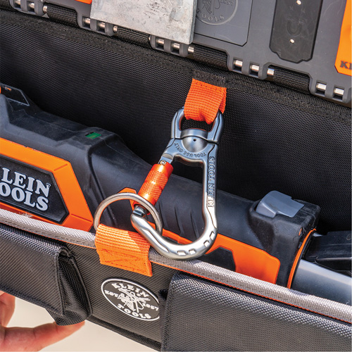 Module pour grande poche avec crochet en S Bucket Work Centre, Nylon, 3 pochettes, Noir/Orange Duraquip Inc