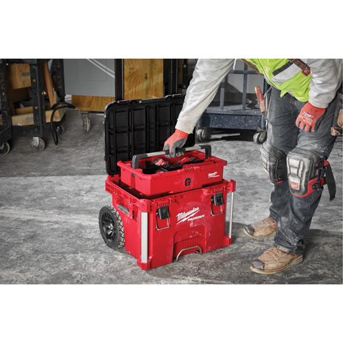 PACKOUT Rolling Tool Box, 18" x 22" x 19-1/2", Black/Red Duraquip Inc