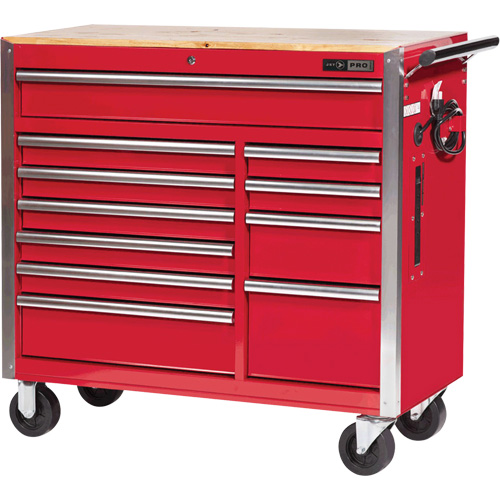 PRC4211 Armoire roulante de s&eacute;rie Pro, 11 tiroirs, 42" la x 18" p x Rouge Duraquip Inc