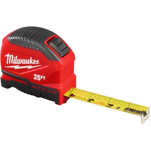 Auto-Lock Tape Measure, 1" x 25' Duraquip Inc
