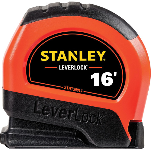 High-Visibility LEVERLOCK&reg; Tape Measure, 16', Imperial Graduations Duraquip Inc