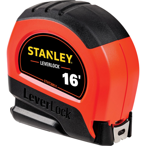 High-Visibility LEVERLOCK&reg; Tape Measure, 16', Imperial Graduations Duraquip Inc
